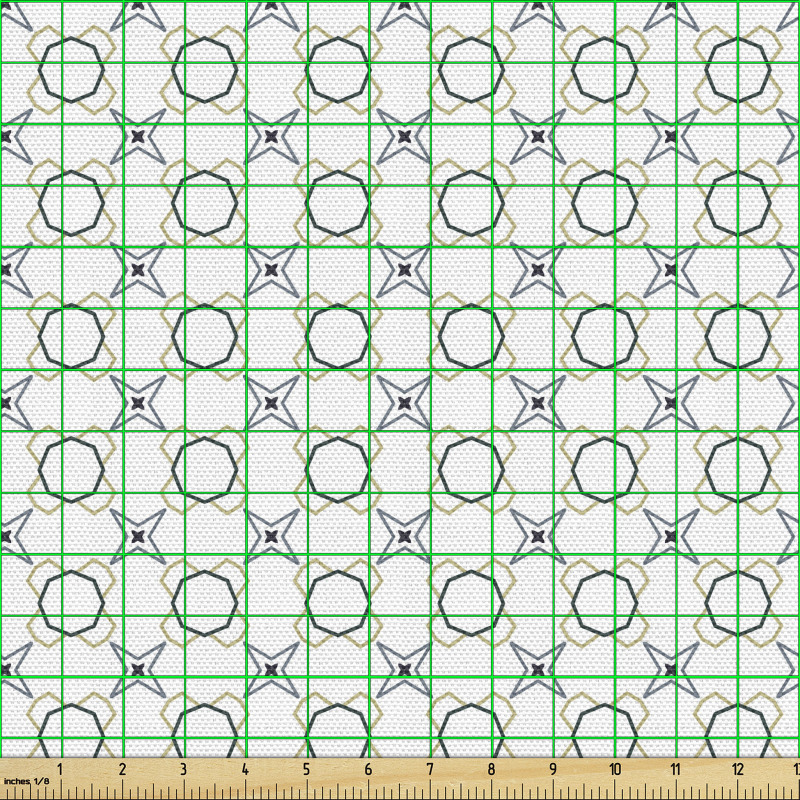 Geometrik Parça Kumaş Sekizgen Şekilli Desen