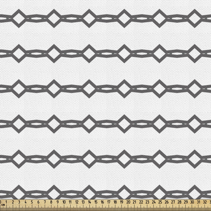 Geometrik Parça Kumaş Dörtgen Zincirler Desenli
