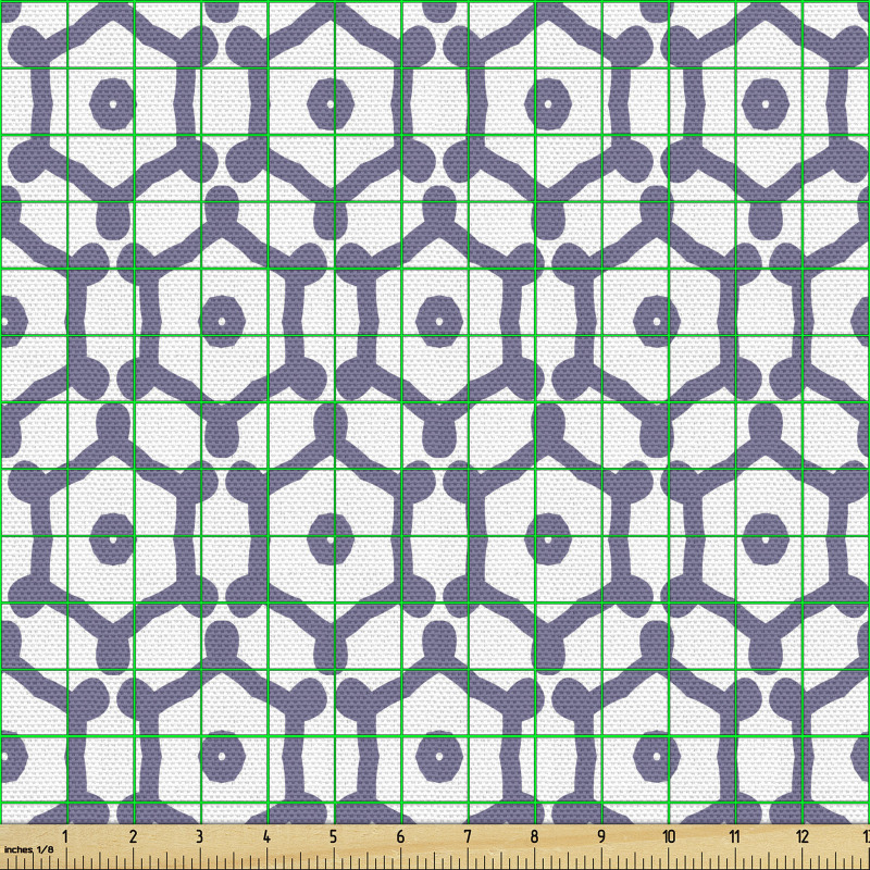 Geometrik Parça Kumaş Süslü Altıgen Desenli