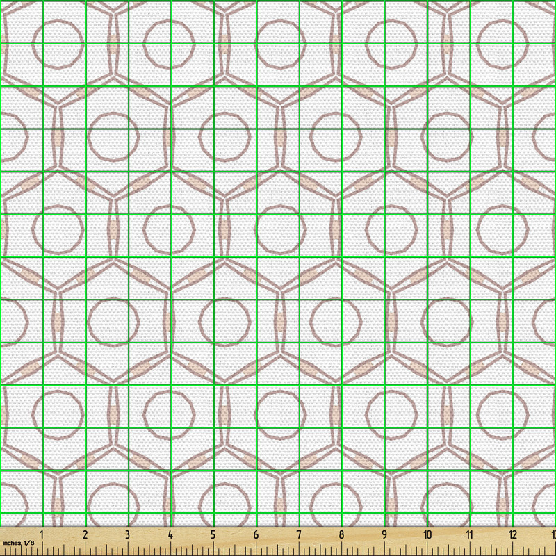 Geometrik Parça Kumaş Altıgenler İçine Yerleştirilmiş Daireler