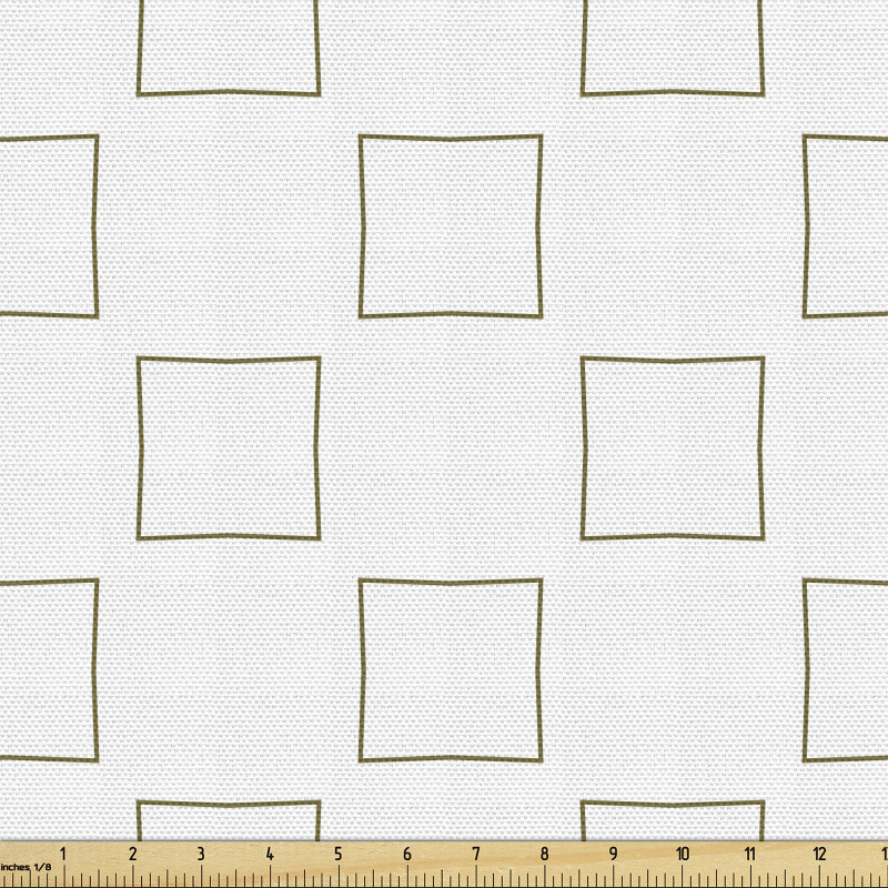 Geometrik Parça Kumaş İçi Boş Kareler Desenli