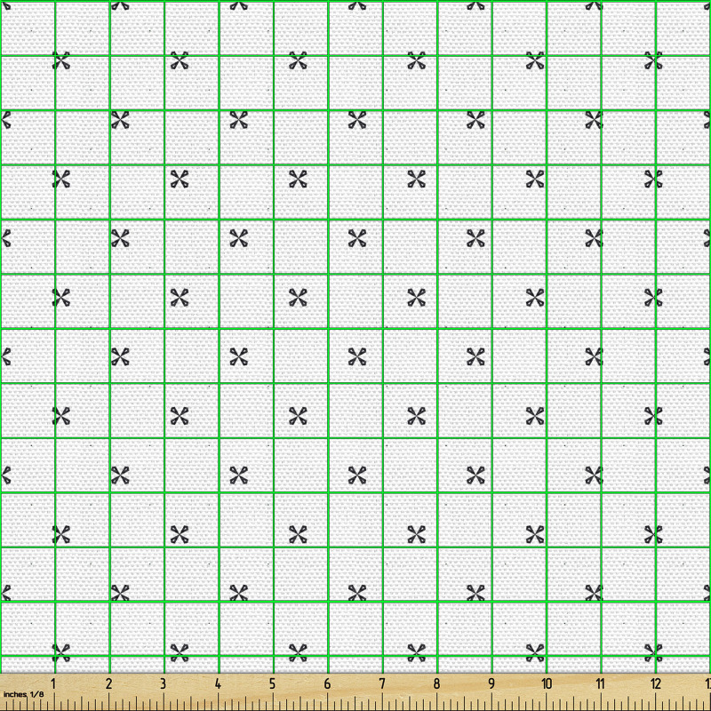 Geometrik Parça Kumaş Sade Arkaplanda Soyut Yonca Gibi Motifler