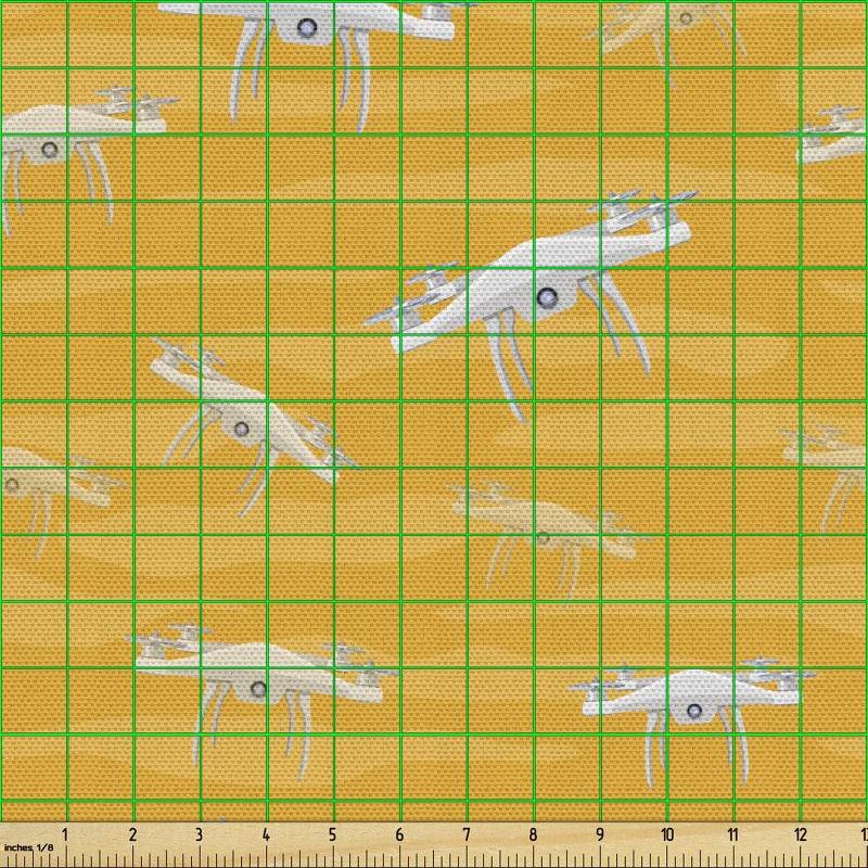 Gökyüzü Parça Kumaş Uçan Drone Desenli