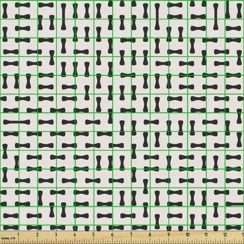 Geometrik Parça Kumaş Monokrom Minik Şekilli