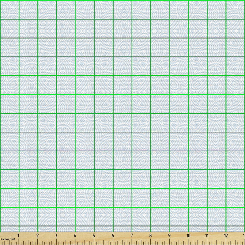 Çiçekli Parça Kumaş Mavi Geometrik Çiçek