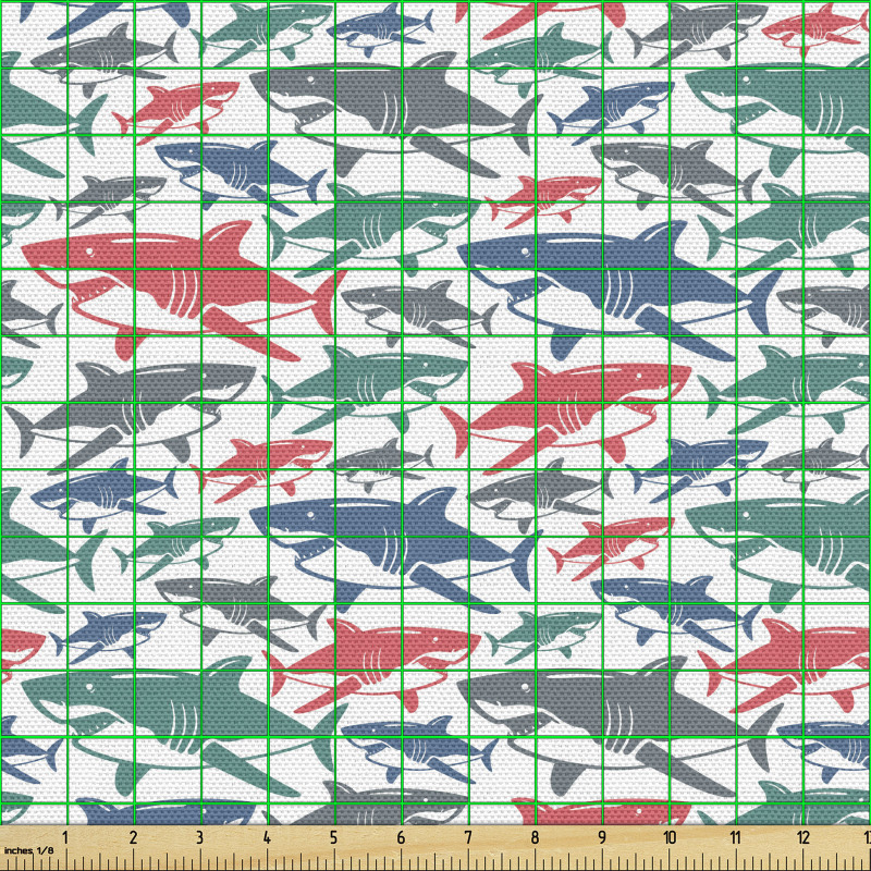 Hayvan Deseni Parça Kumaş Renkli Köpek Balıkları