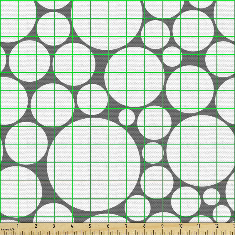 Geometrik Parça Kumaş Retro Puantiyeli Sade Daire Desenli