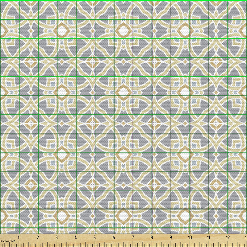 Geometrik Parça Kumaş Arabesk Temada Geometrik Desenli