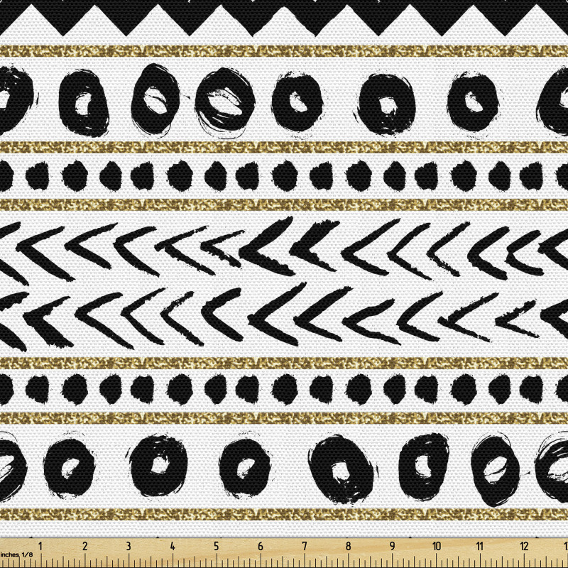 Etnik Parça Kumaş Geometrik Motif Çizgili Desenli