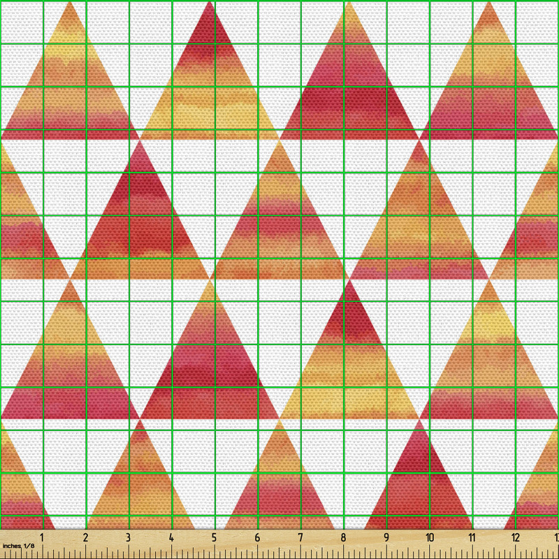 Geometrik Parça Kumaş Sulu Boya Üçgenler