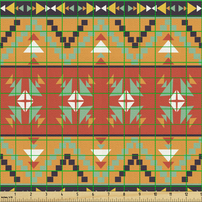 Geometrik Parça Kumaş Etnik Geometrik Kilim