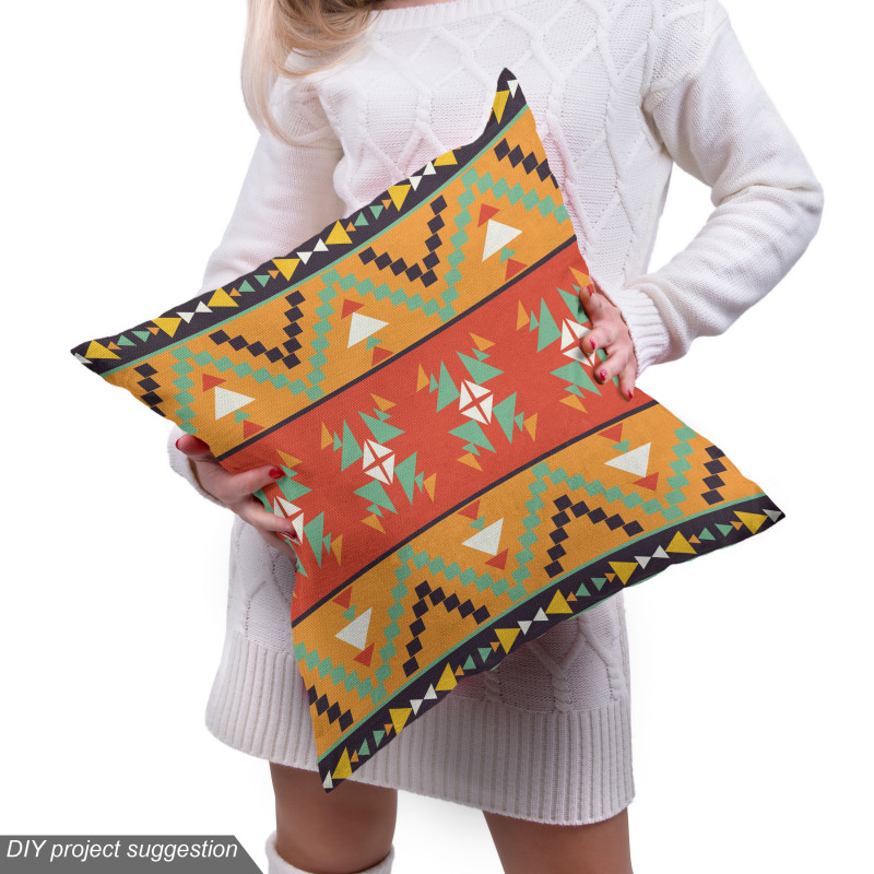 Geometrik Parça Kumaş Etnik Geometrik Kilim