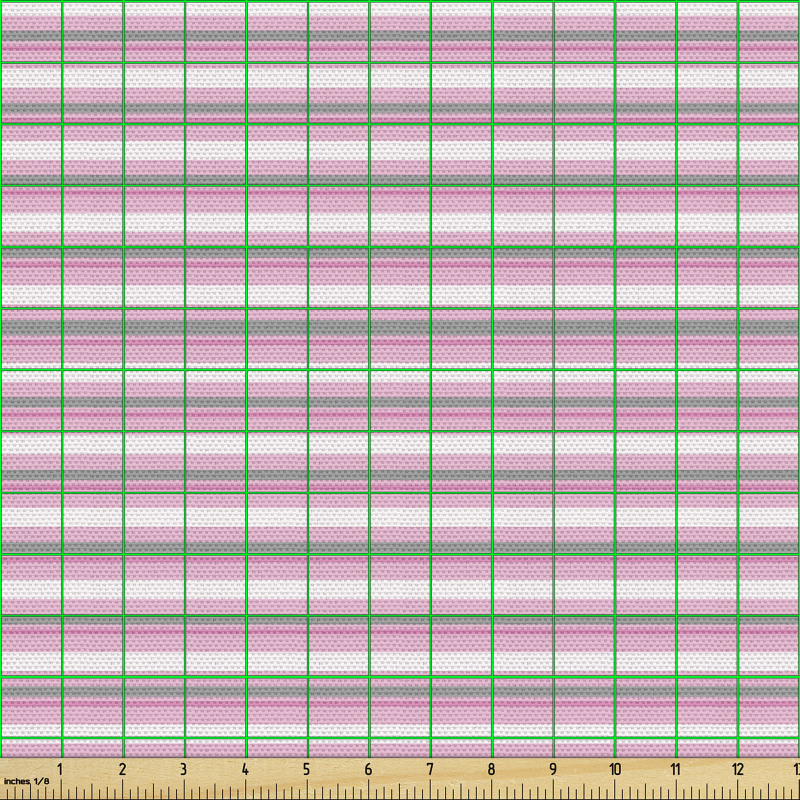 Modern Parça Kumaş Pembe Beyaz Gri Çizgili