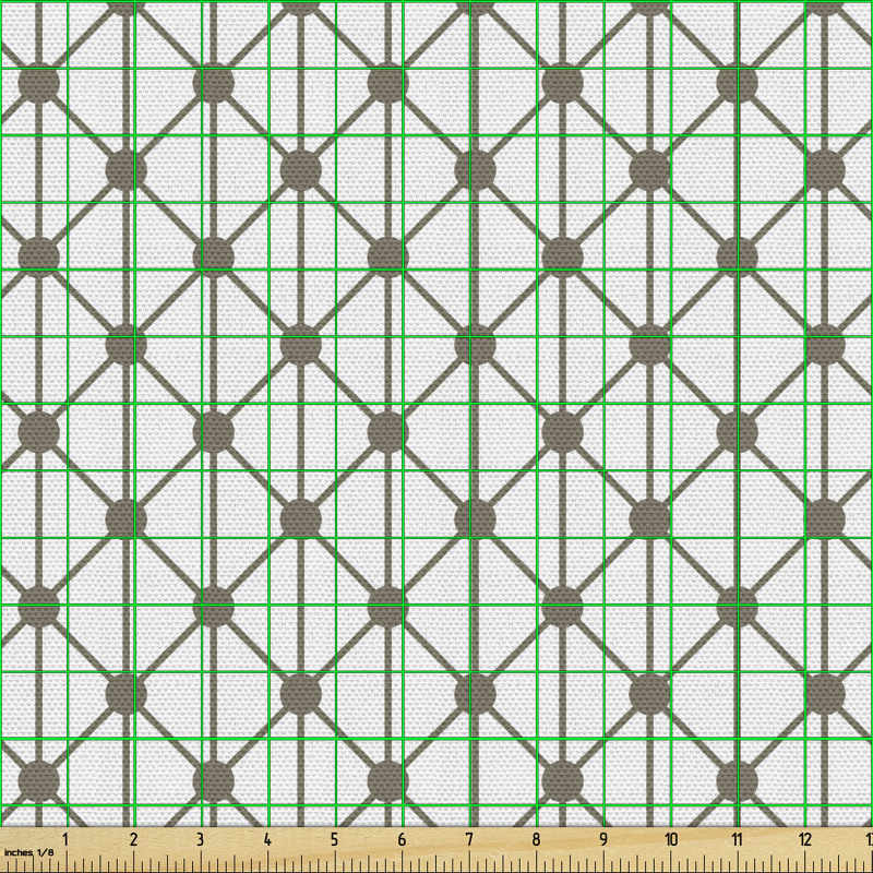 Geometrik Parça Kumaş Gri Minik Daireler