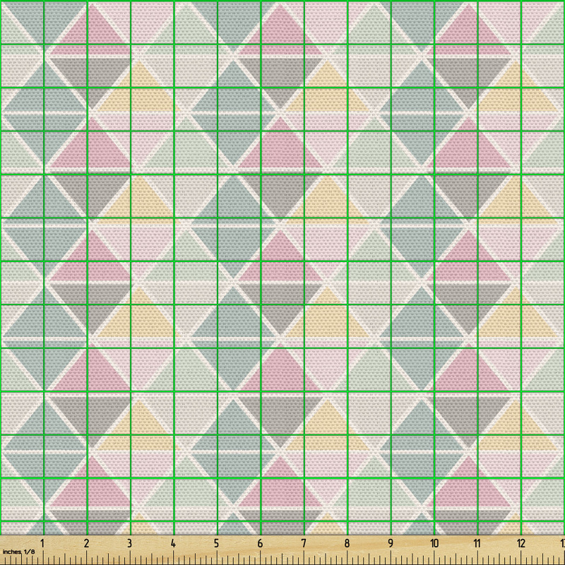 Pastel Parça Kumaş Renkli Yumuşak Tonda Tekrar Eden Üçgenler