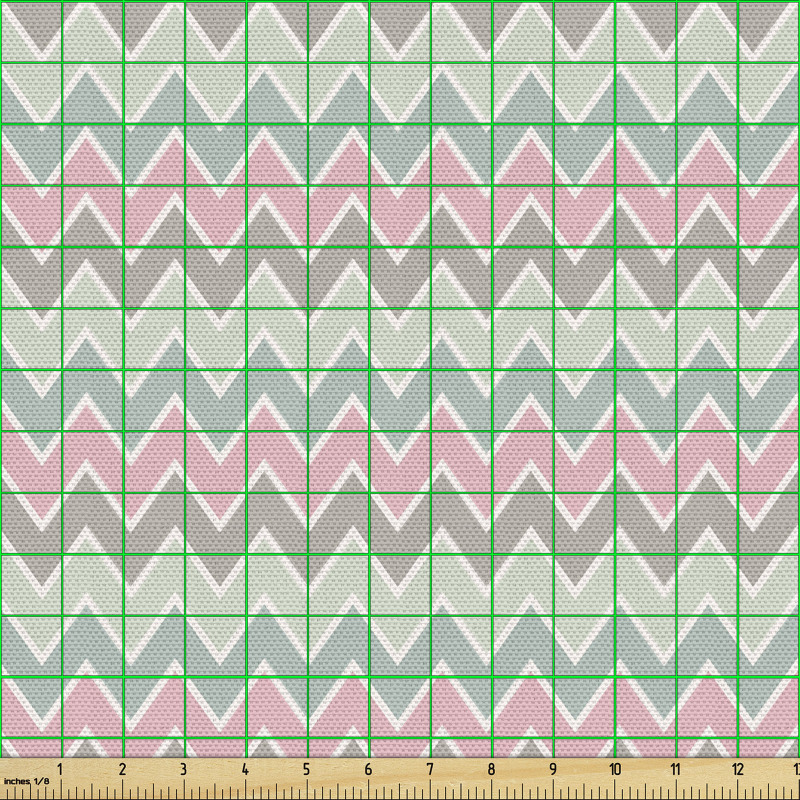 Zikzak Parça Kumaş Yatay Tasarım Pastel Renklerde Şeritler