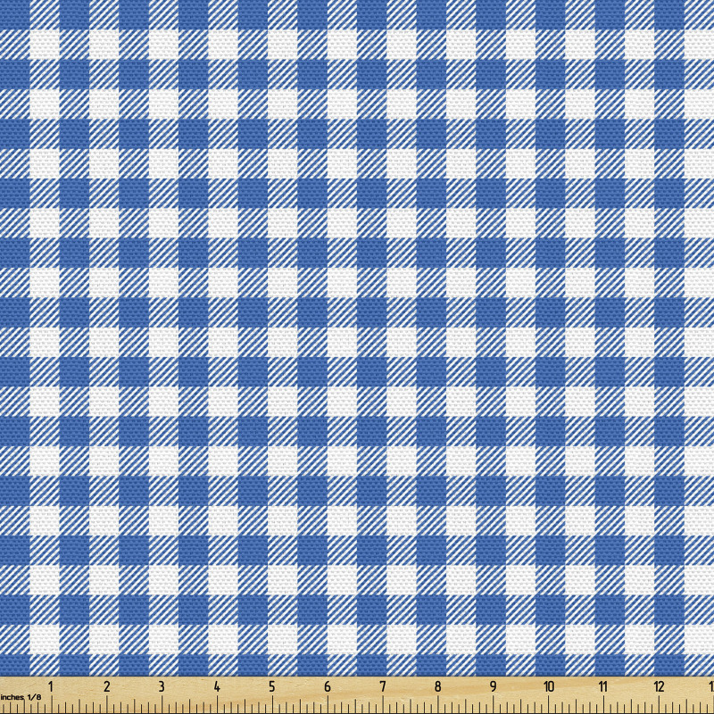 Geometrik Parça Kumaş Mavi Beyaz Pötikareli