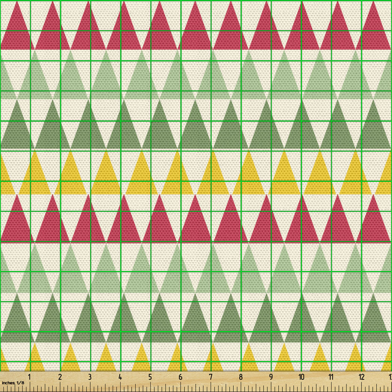 Geometrik Parça Kumaş Rengarenk Şık Üçgenler