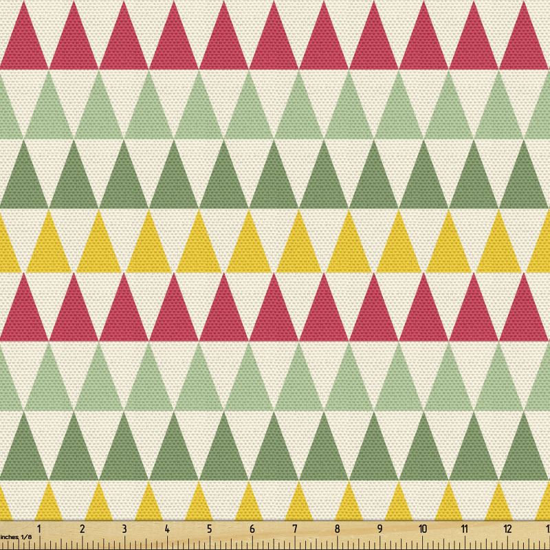 Geometrik Parça Kumaş Rengarenk Şık Üçgenler