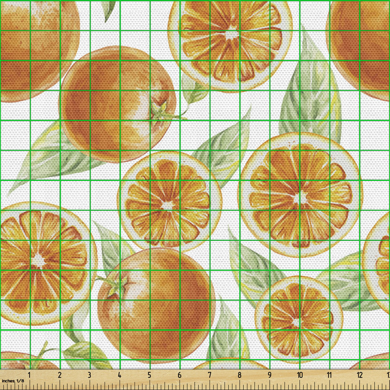 Meyve Parça Kumaş Turuncu Portakallar Natürmort Çizimi