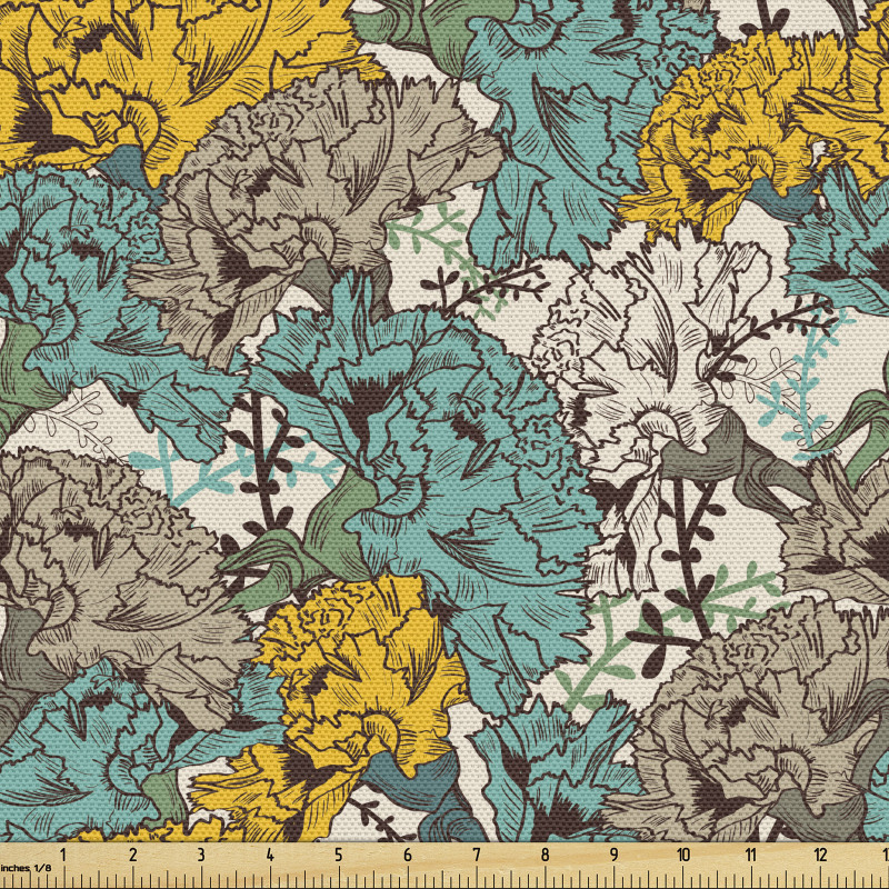 Bitki Parça Kumaş Sulu Boyayla Yapılmış Şakayık Çiçekleri Afişi