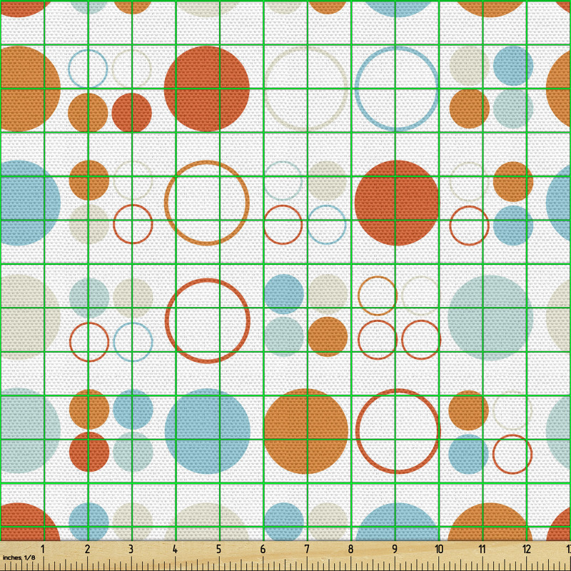 Geometrik Parça Kumaş Farklı Boyutta Yuvarlak Şekilli Görsel
