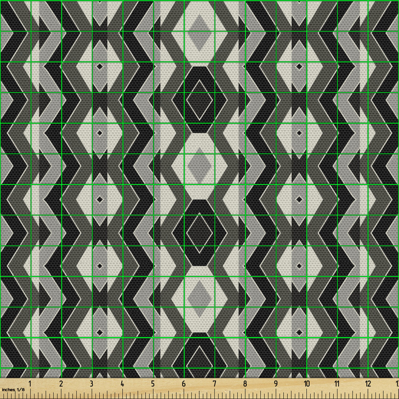 Geometrik Parça Kumaş Eşkenar Dörtgen Çizimli Etnik Görsel