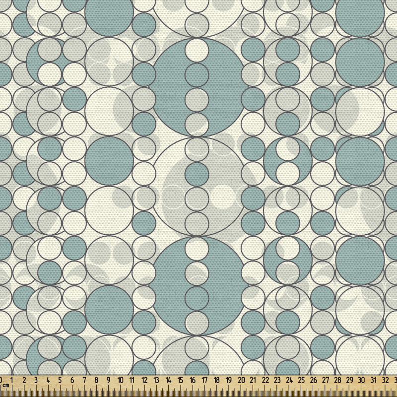 Geometrik Parça Kumaş Farklı Boyutta Yuvarlak Çizimli Görsel