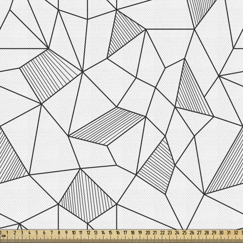 Geometrik Parça Kumaş Üzeri Çizgili Yamuk Şekilli İllüstrasyon