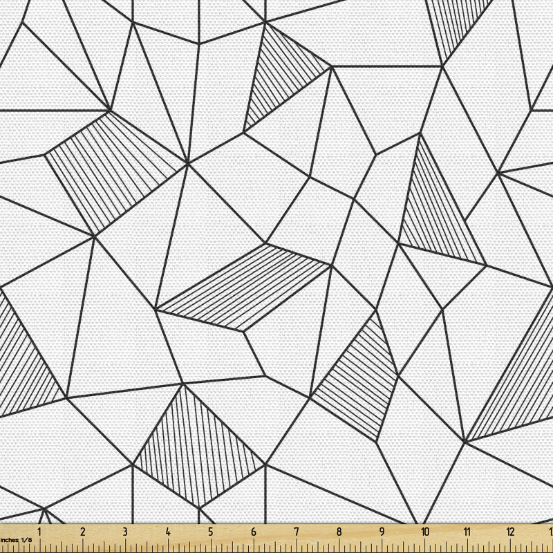 Geometrik Parça Kumaş Üzeri Çizgili Yamuk Şekilli İllüstrasyon
