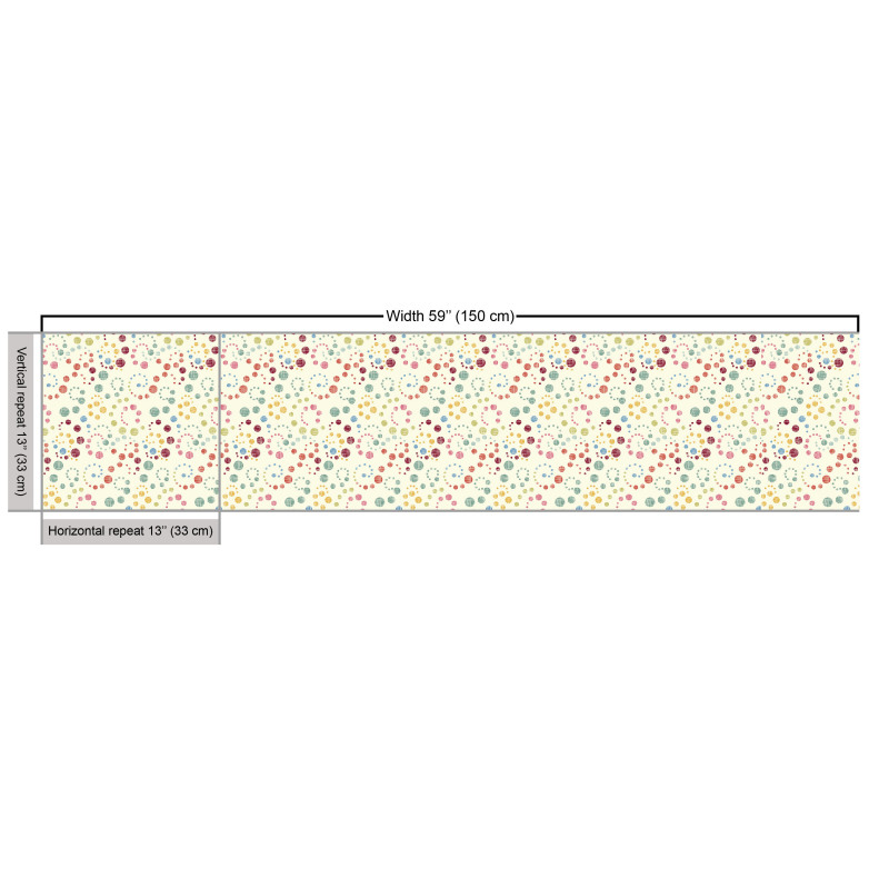 Geometrik Parça Kumaş Tekrarlayan Yuvarlaklı Eskitilmiş Görsel