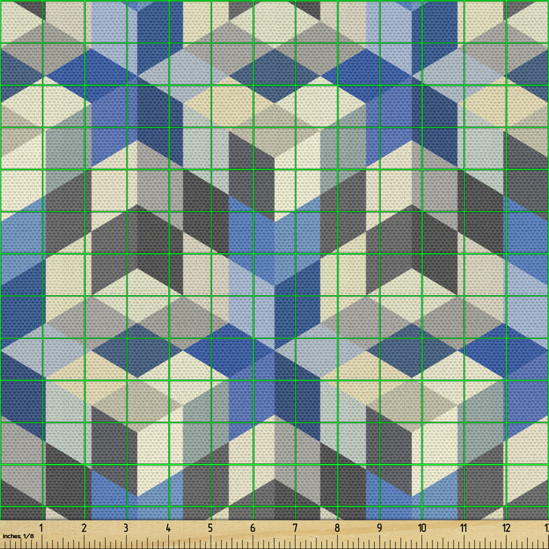 Geometrik Parça Kumaş Yüzeyi Farklı Renklerde Küp Çizimleri