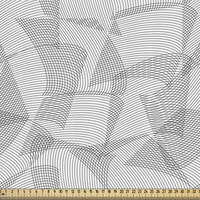 Geometrik Parça Kumaş Kıvrımlı Çizgilerden Oluşan İllüstrasyon