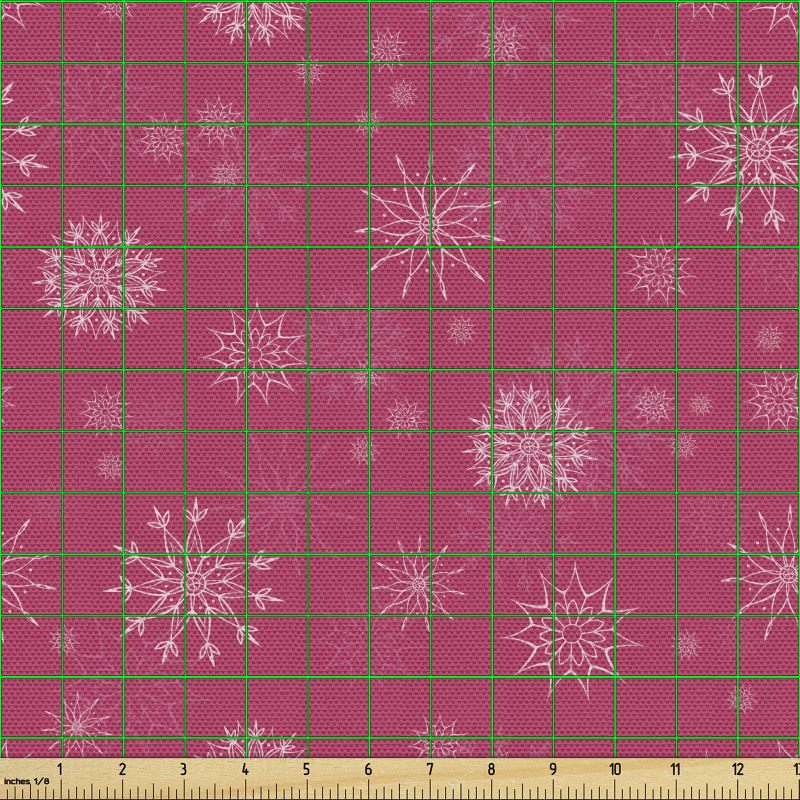 Mevsim Parça Kumaş Yeniyıl Temalı Kar Tanesi Desenli Çalışma