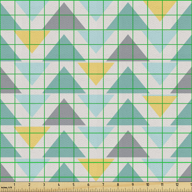 Geometrik Parça Kumaş Farklı Yönde Üçgenli Basit Kompozsyon