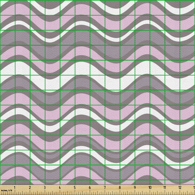 Geometrik Parça Kumaş Yatay Dalgalı Şeritlerden Oluşan Görsel