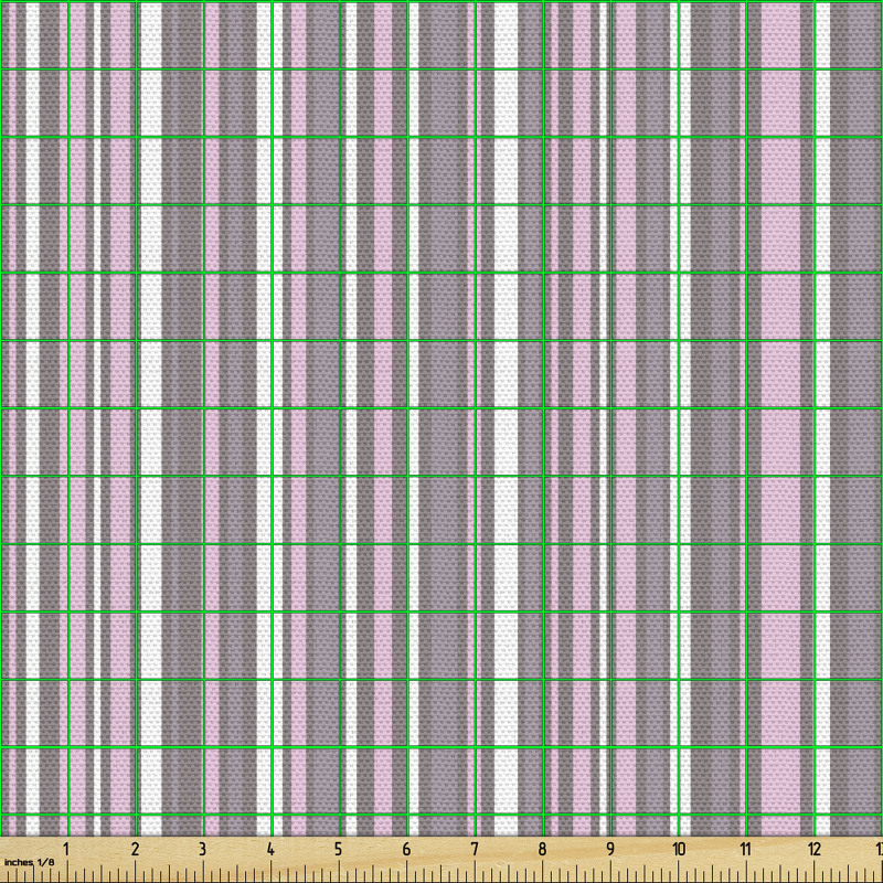Geometrik Parça Kumaş Pastel Tonlu Dikey Şeritli Kompozisyon