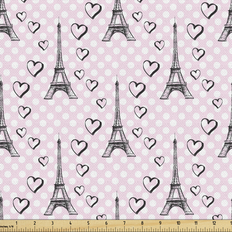 Eyfel Kulesi Parça Kumaş Parisin En Meşhur Yapısı ve Kalpler