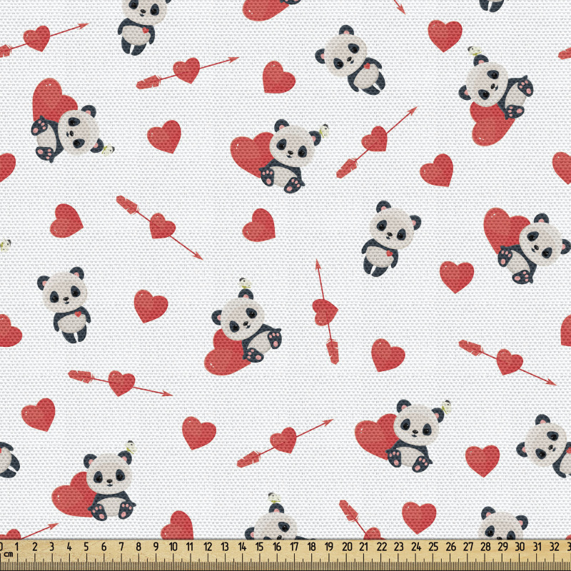 Kalpli ve Pandalı Parça Kumaş Sevginin Sembolü ile Çin Ayısı