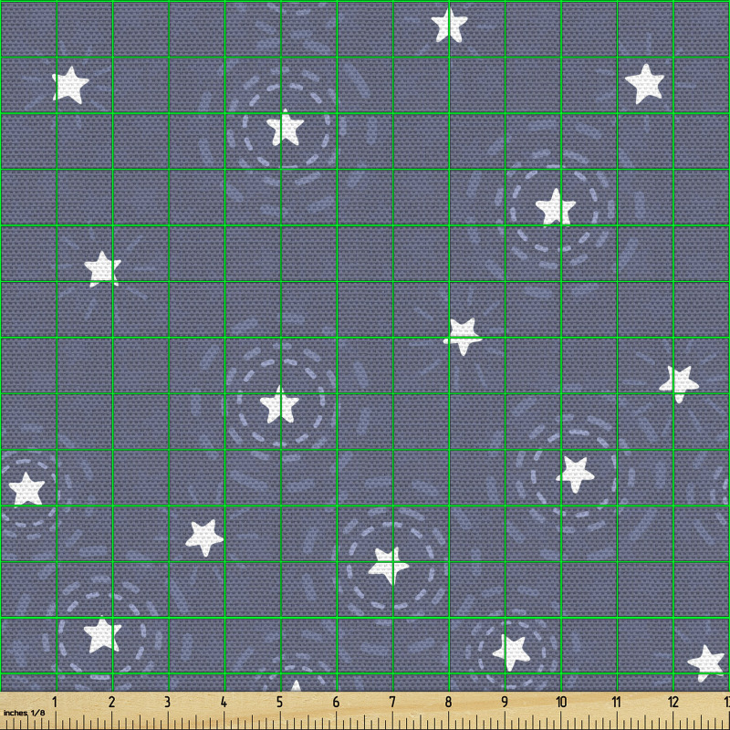 Modern Parça Kumaş Gelişigüzel Dağıtılmış Yıldızlar ve Noktalar