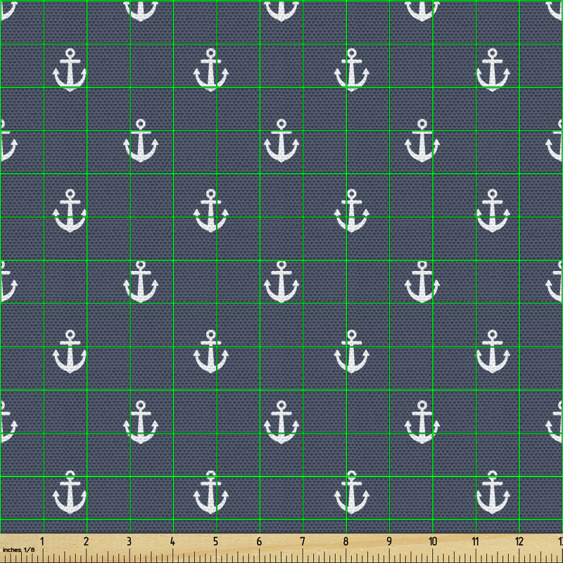 Modern Parça Kumaş Sık Tekrarlanmış Minimal Denizci Çapaları