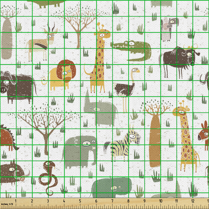 Hayvanlar Parça Kumaş Ormanda Birlikte Yaşayan Canlılar Model