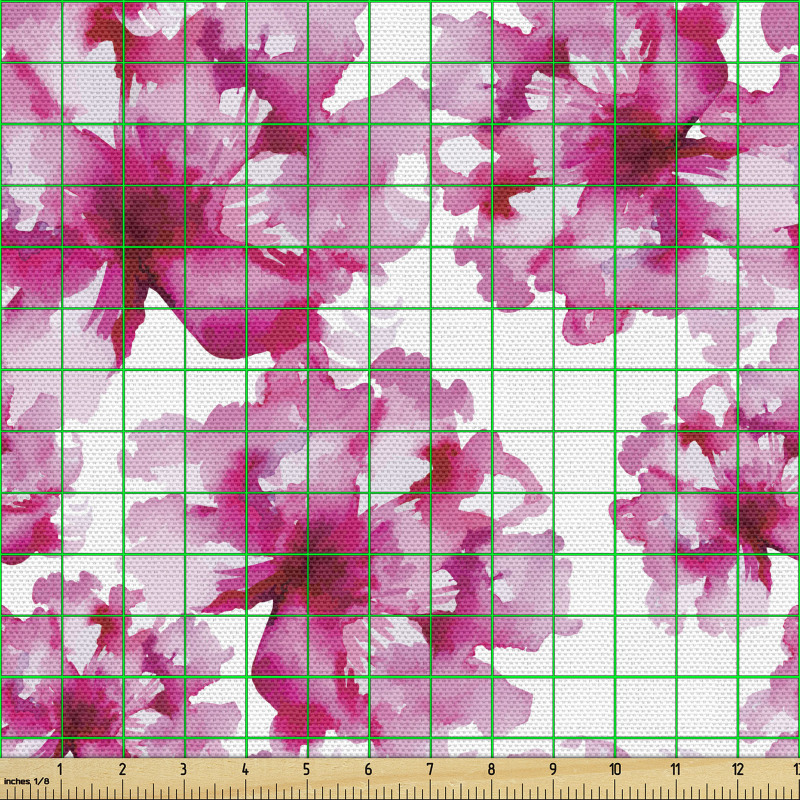 Botanik Parça Kumaş Sulu Boya Çizimi Yumuşak Renklerden Çiçek