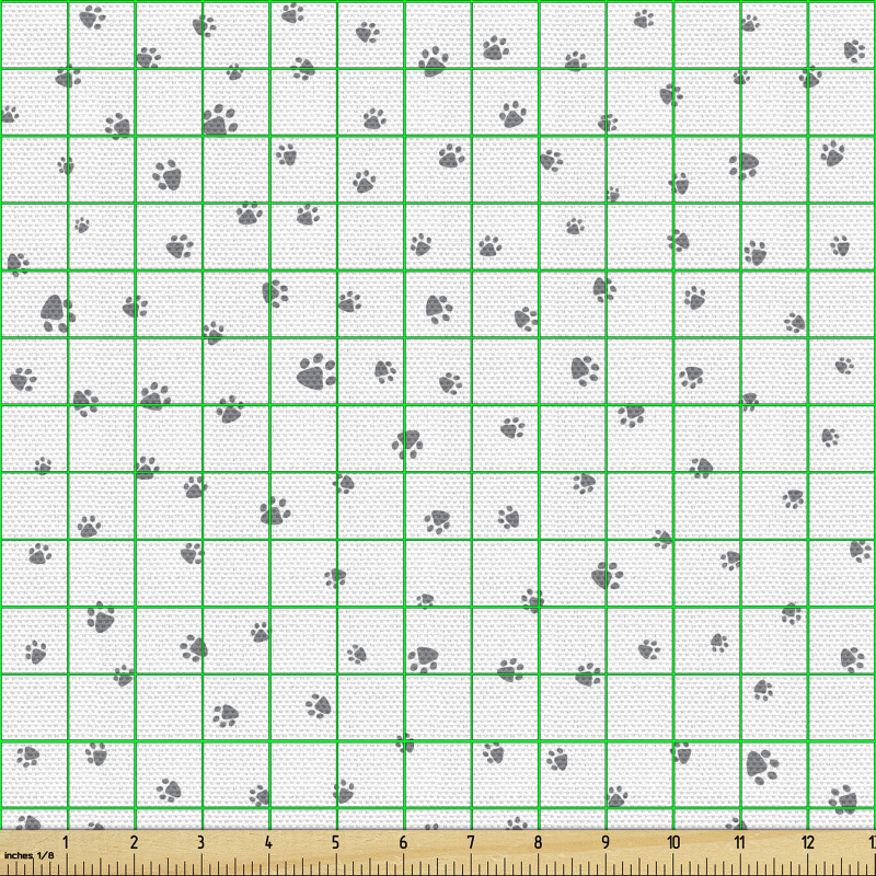 Pati Parça Kumaş Minimal Tekrarlı Evcil Hayvan Ayak İzleri