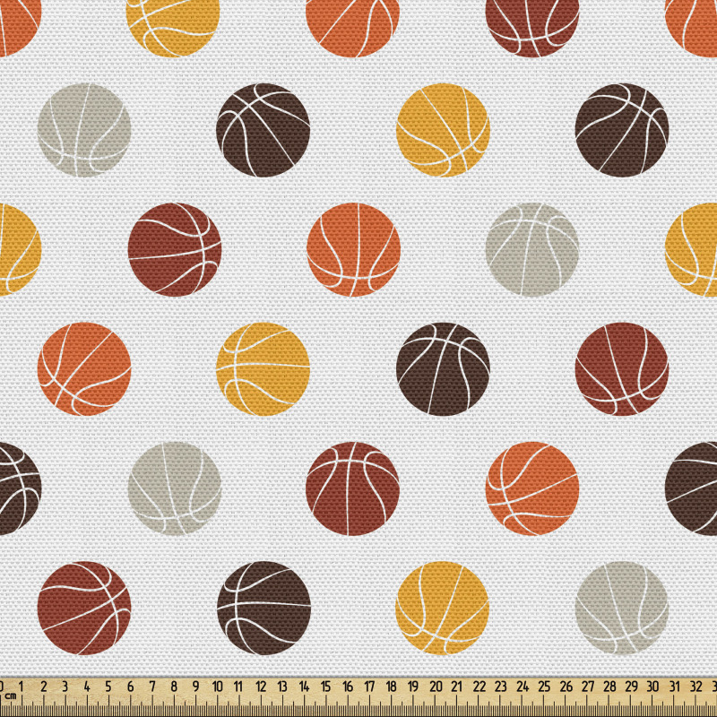 Basketbol Parça Kumaş Sektirerek Oynanan Top Spor Temalı Desen