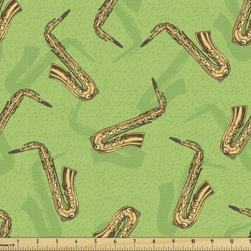 Enstrüman Parça Kumaş Ters ve Düz Yerleştirilmiş Saksafonlar