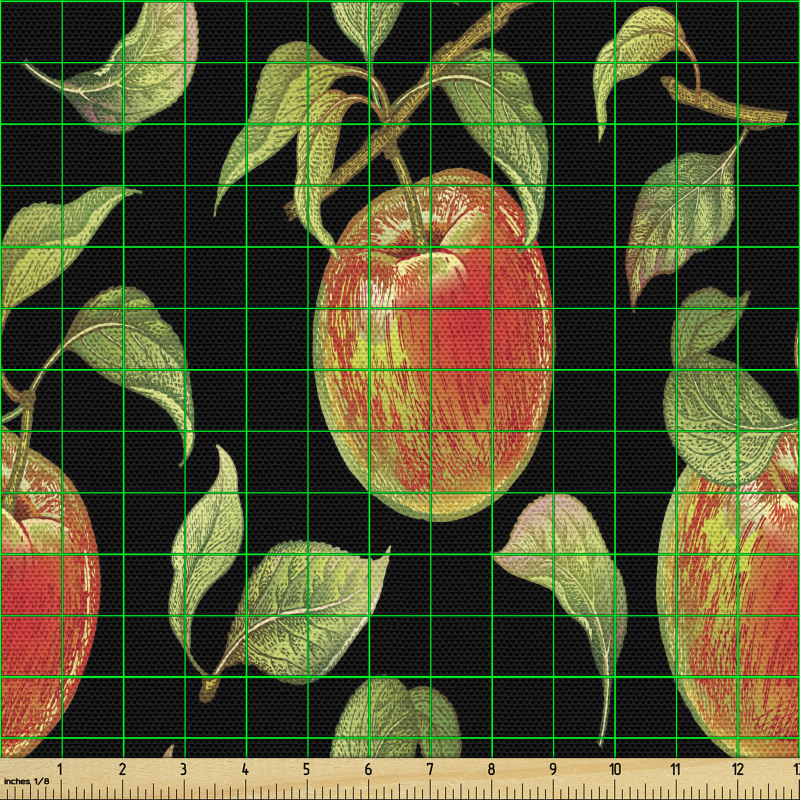 Elmalar Parça Kumaş Vintage Tarzı Dalından Koparılmış Meyveler