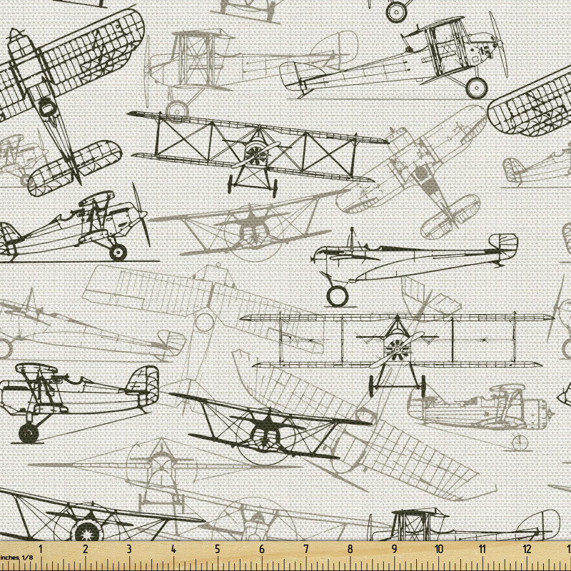 Planör Parça Kumaş Eskiden Yapılan Uçakların Teknik Çizimleri