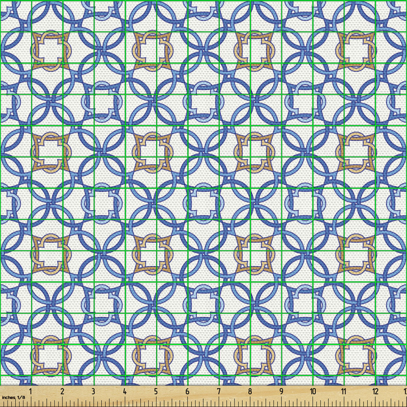 Geometrik   Parça Kumaş Birbirilerine Bağlı Minimal Halkalar