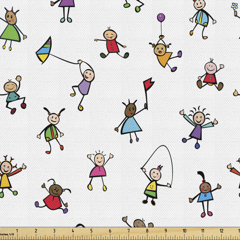 Eğlenceli Parça Kumaş Oyun Oynayan Neşeli Çocuklar Duvar Kağıdı
